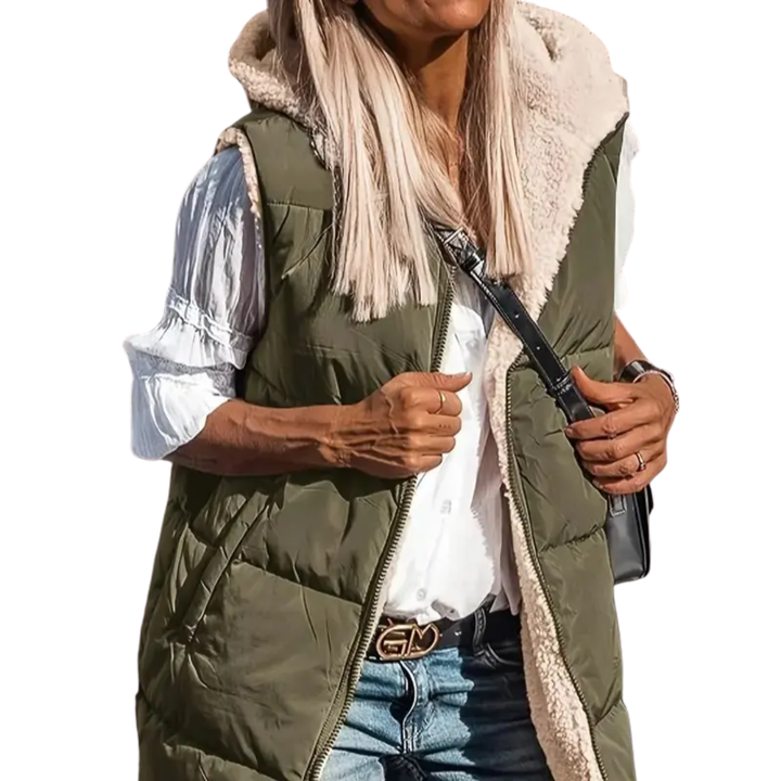 Sophie | Reversible Hooded Puffer Vest