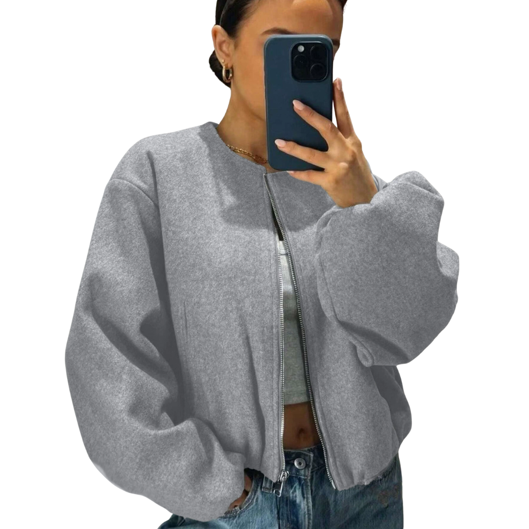 Rosie | Soft Cropped Bomber Jacket