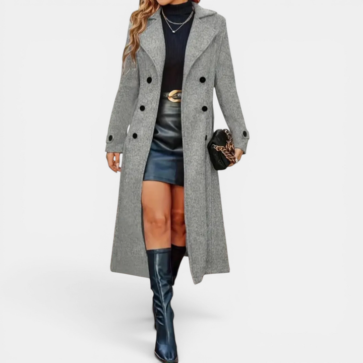 Elsie | Double-Breasted Wool Long Coat
