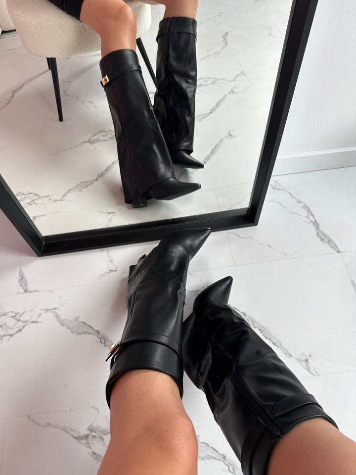 Ava | Black Leather Boots