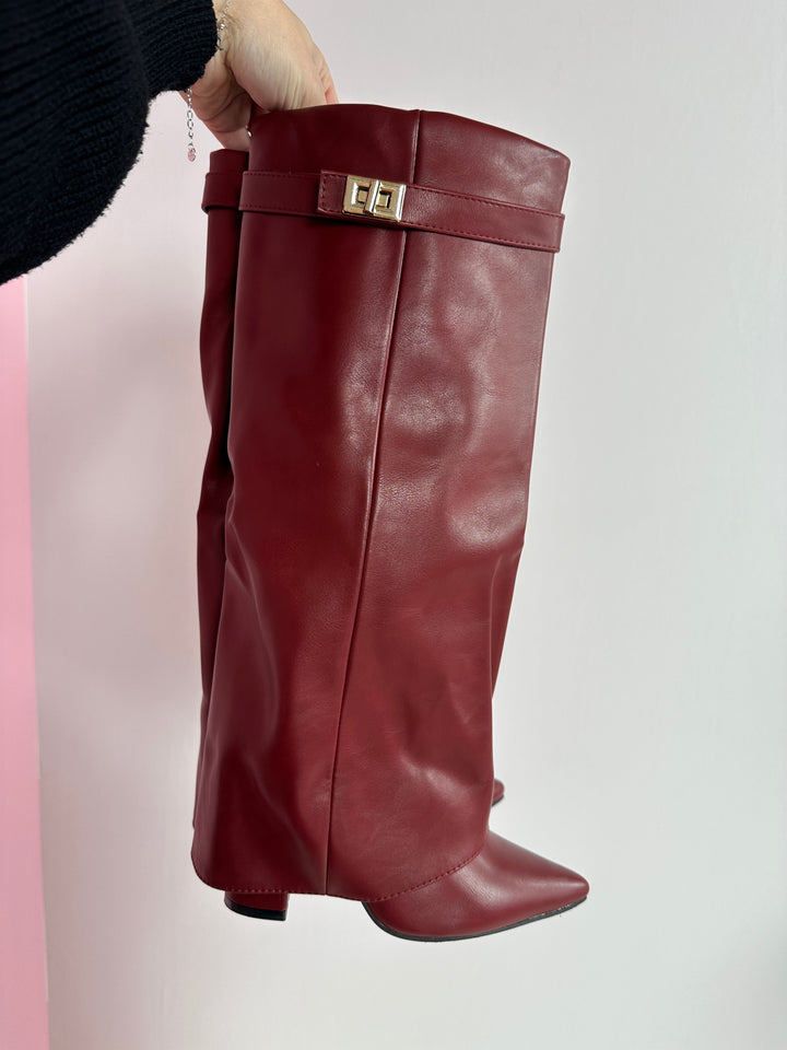 Alice | Burgundy Leather Boots