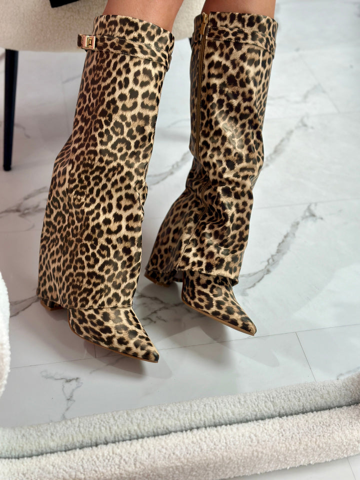 Layla | Leopard Leather Boots
