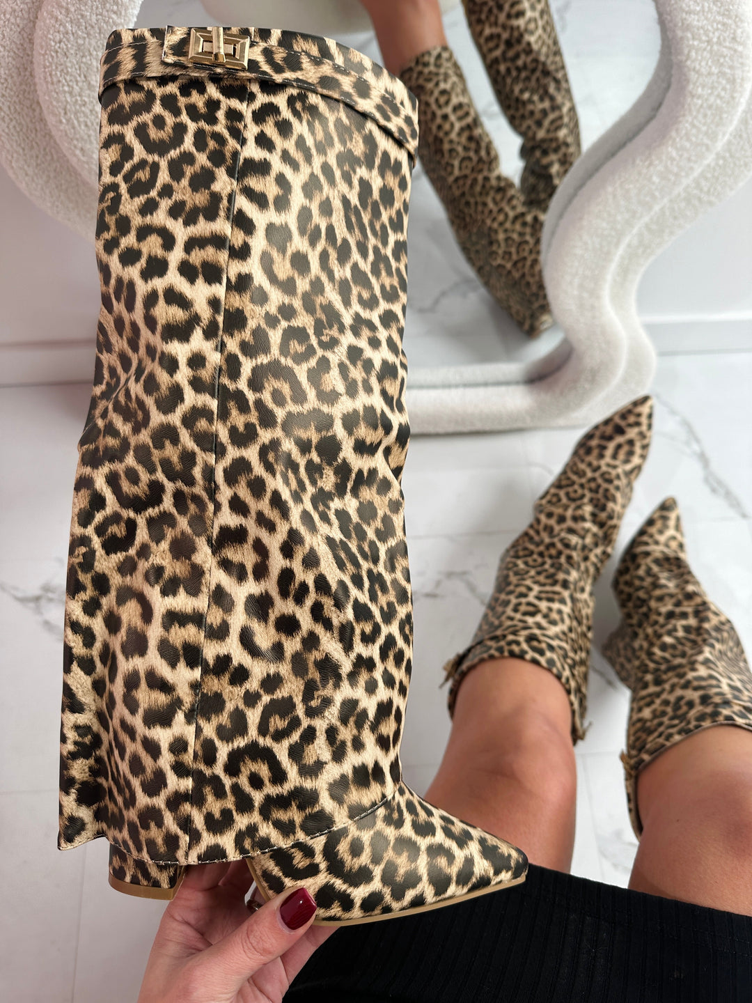 Layla | Leopard Leather Boots