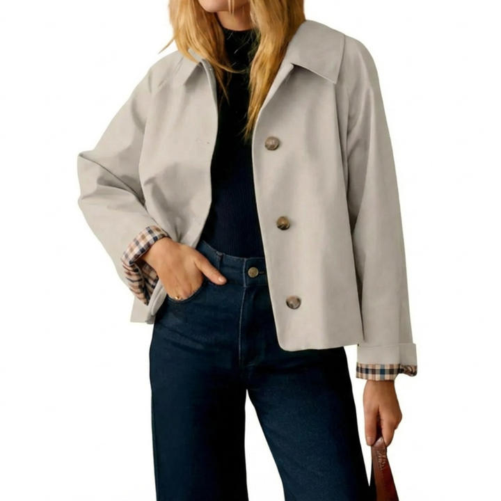 Isabelle | Vintage-Inspired Cropped Trench Coat