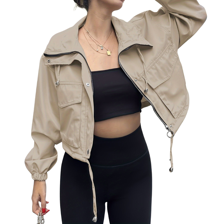 Monique | Casual Zip-Up Crop Jacket