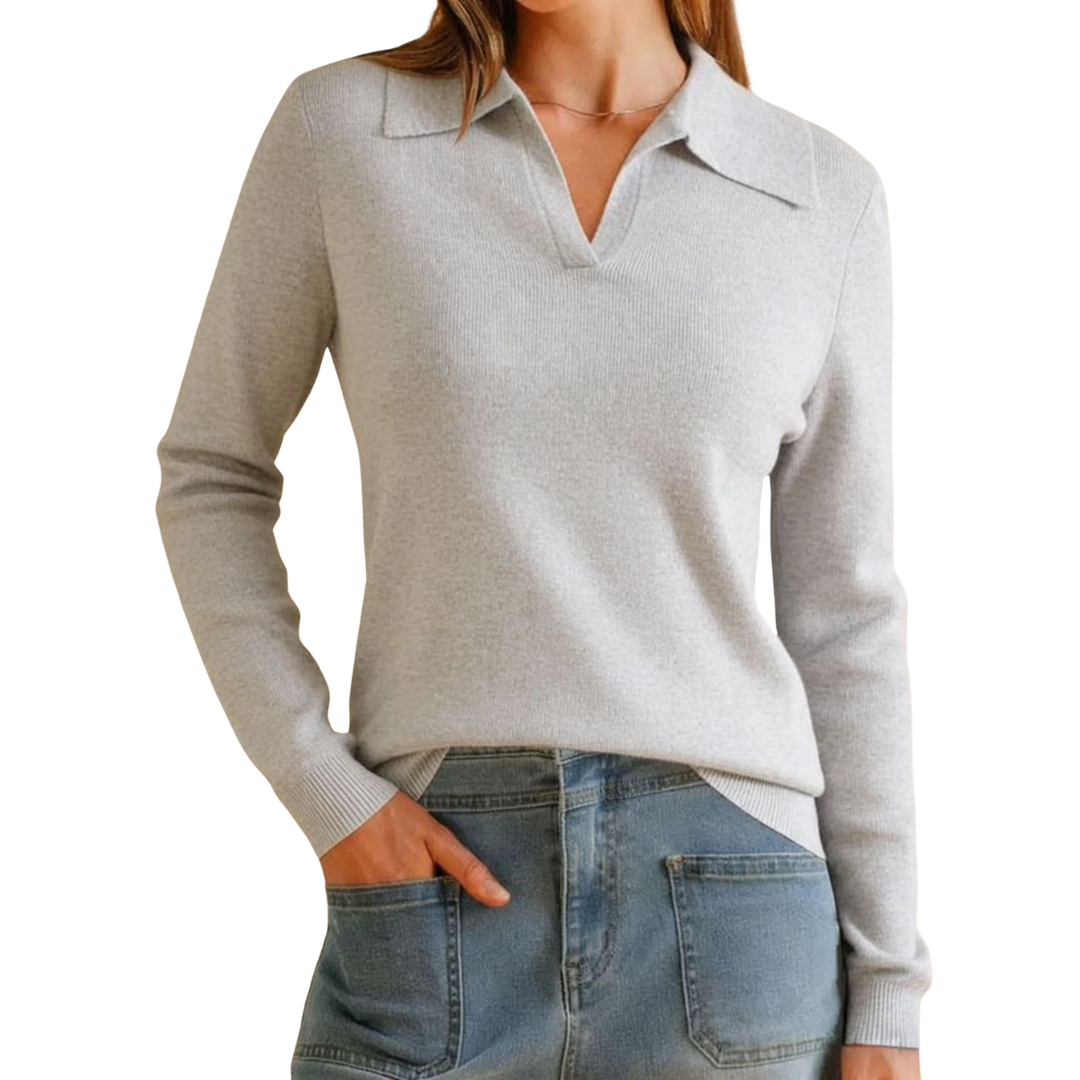 Eliza | Classic Knit Polo Sweater