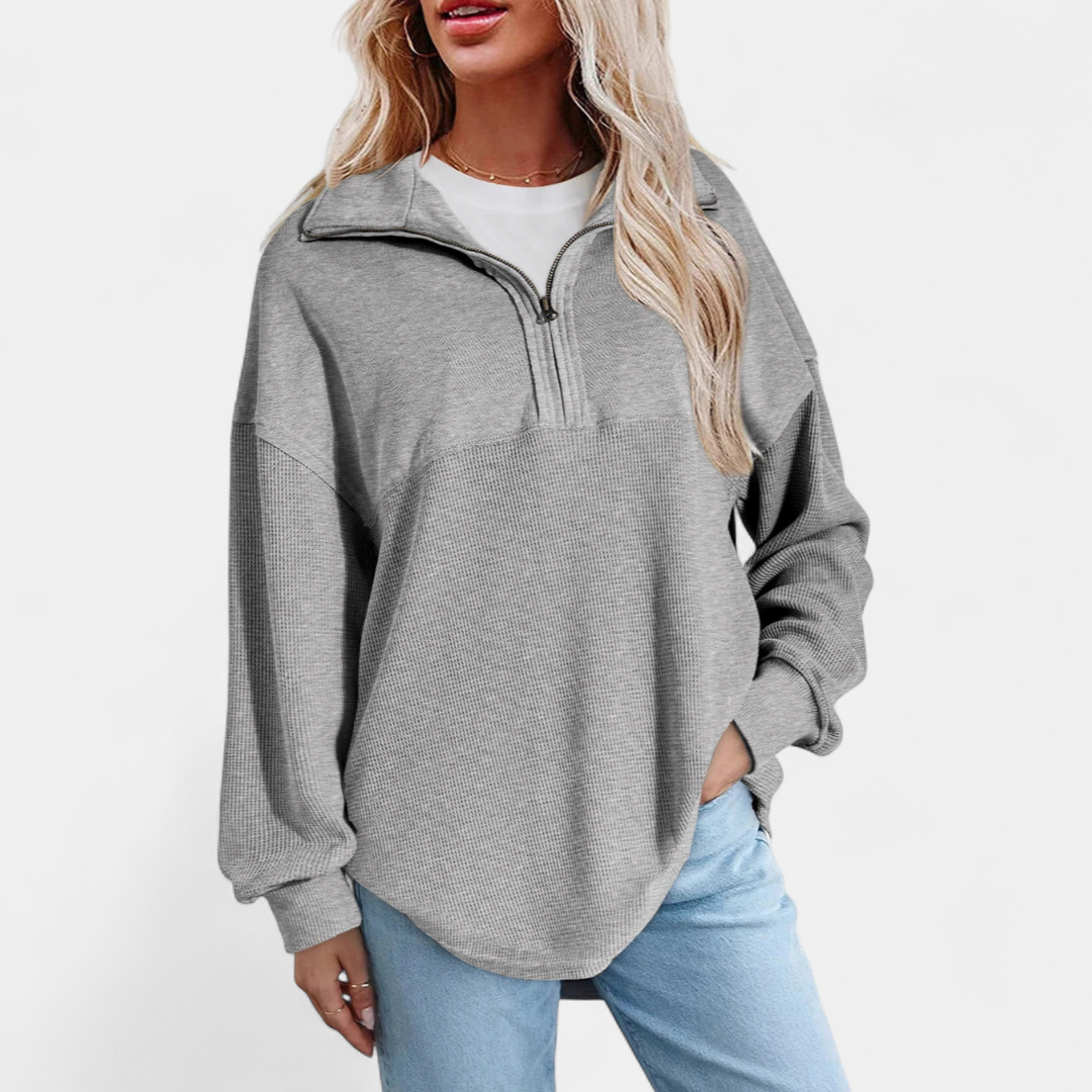 Xanthe | Relaxed Waffle Knit Pullover Top