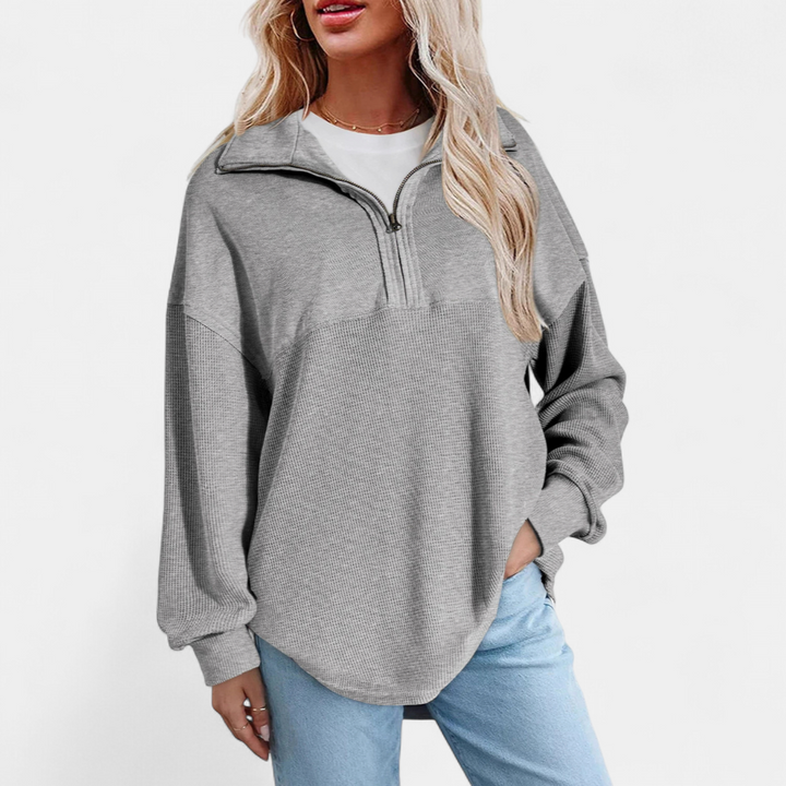 Xanthe | Relaxed Waffle Knit Pullover Top