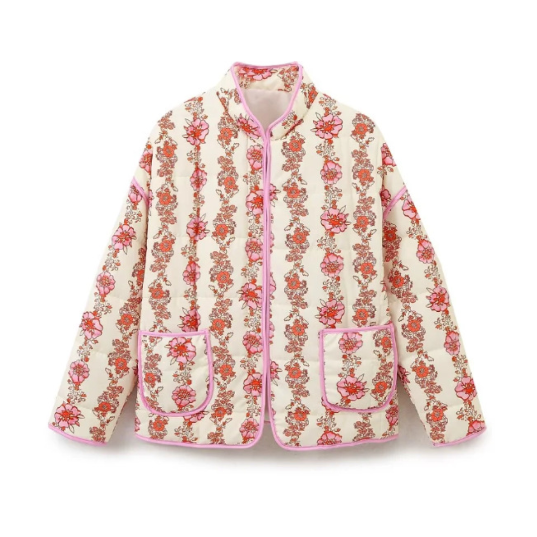 Lara | Ditsy Floral Quilted Drop-Shoulder Coat