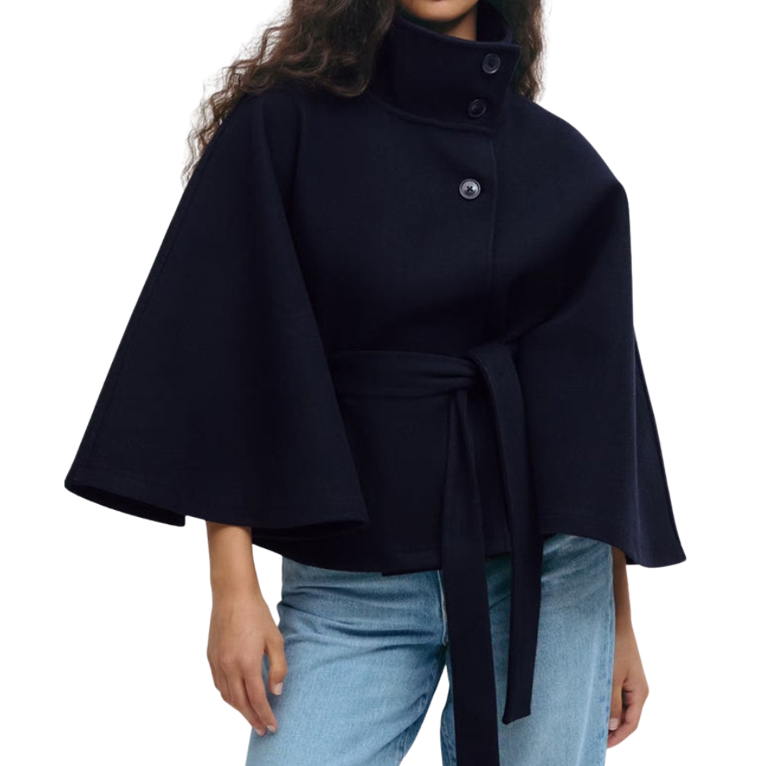 Madison | Structured Cape-Style Belted Coat