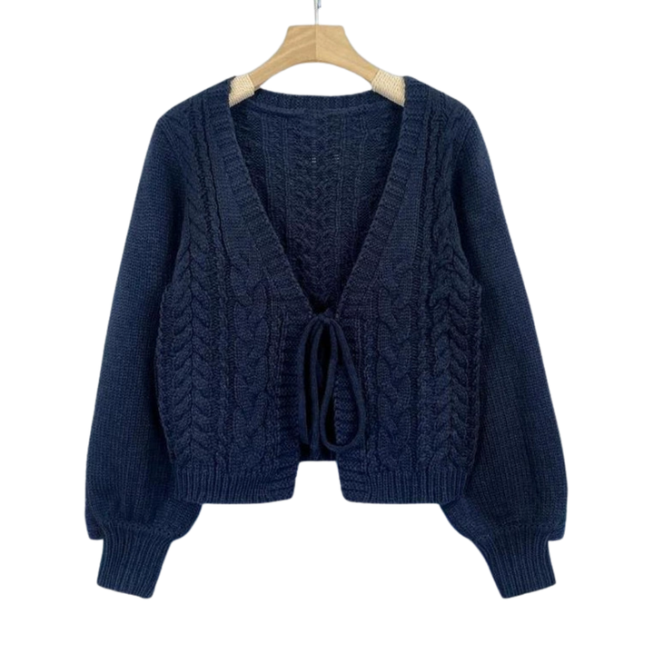 Xanthe | Cosy Cable Knit Tie-Front Cardigan