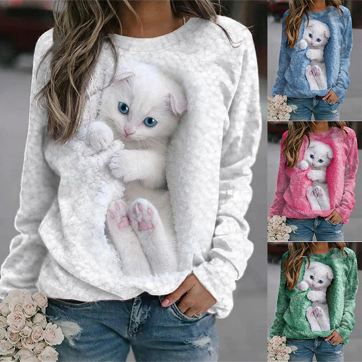 Imogen | Cosy Cat Print Sweatshirt
