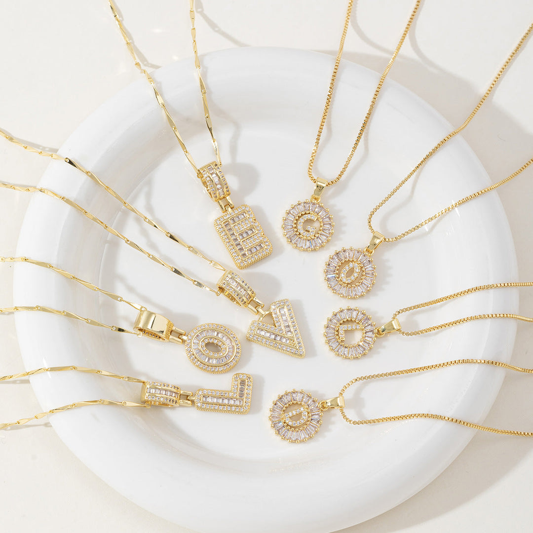 Danielle | Elegant 2-Pack Initial Letter Pendant Necklaces