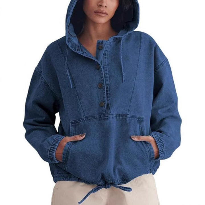 Francesca | Lightweight Pullover Jacket with Front Buttons and Hood