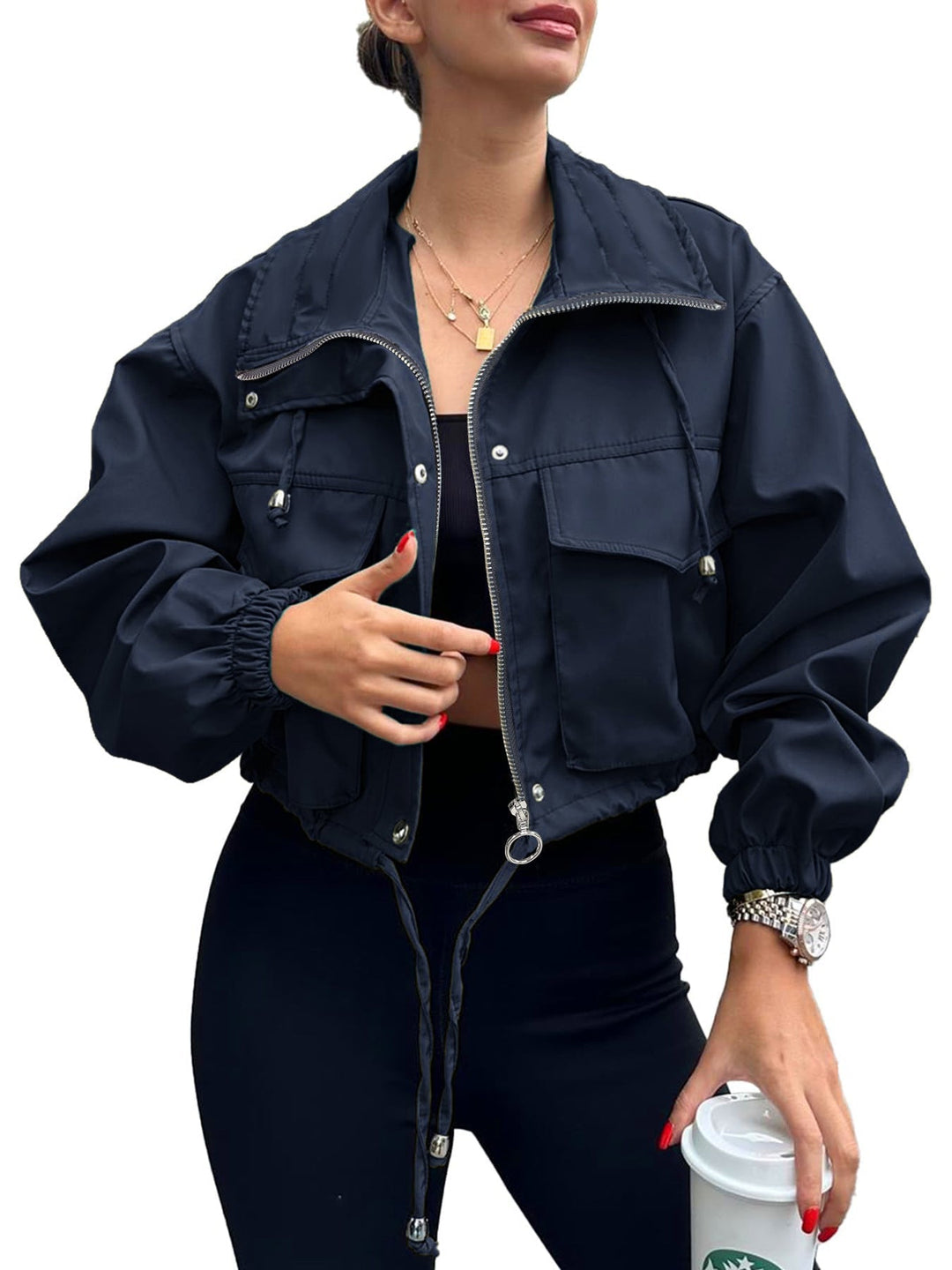 Megan | Lightweight Zip-Up Cropped Jacket