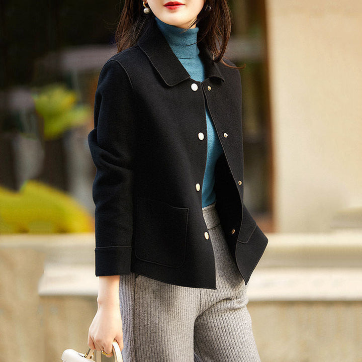 Gabrielle | Classy Button Front Long Sleeve Collared Blazer