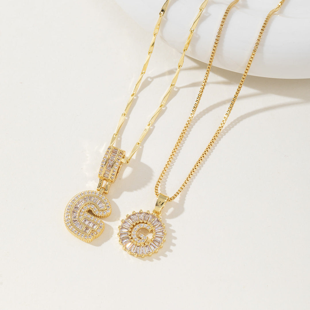 Danielle | Elegant 2-Pack Initial Letter Pendant Necklaces