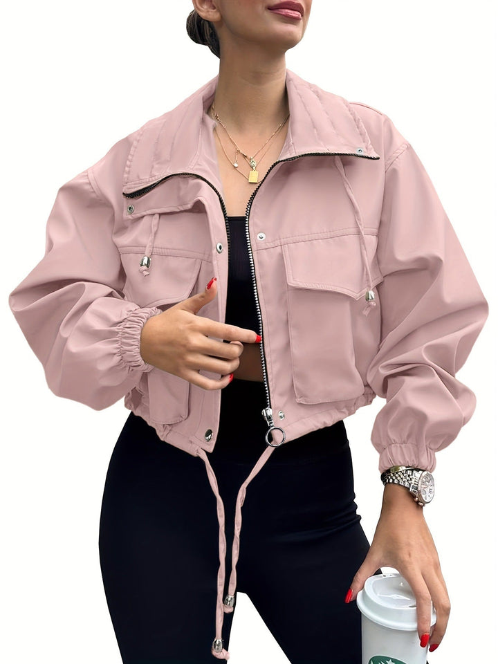 Megan | Lightweight Zip-Up Cropped Jacket