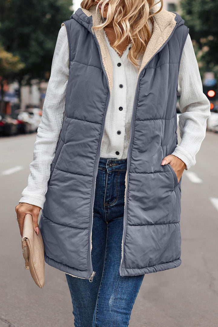 Xanthe | Reversible Warm Hooded Vest