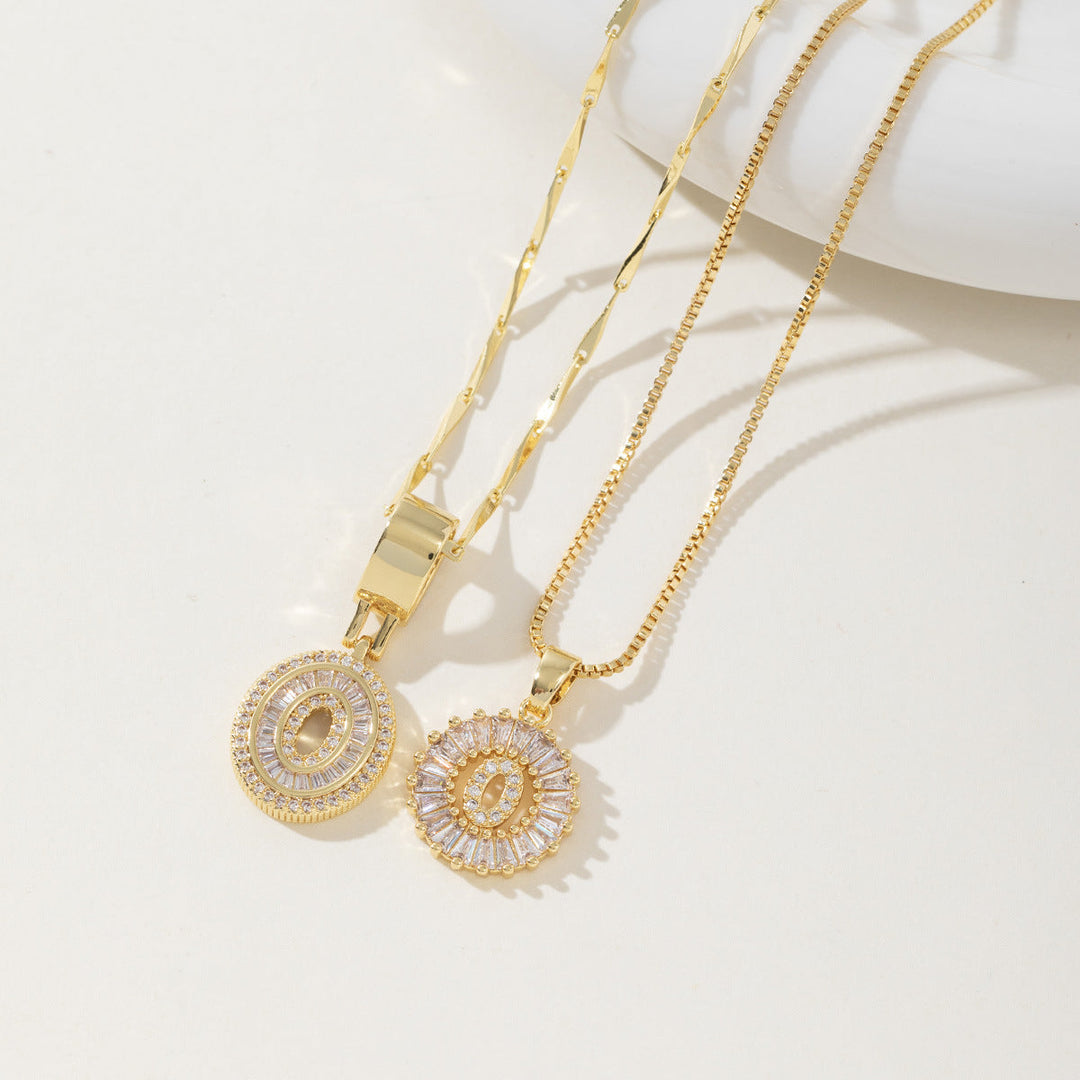 Danielle | Elegant 2-Pack Initial Letter Pendant Necklaces