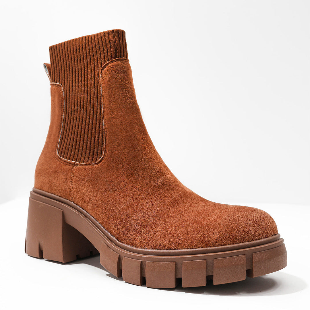 Emily | Women Chelsea Ankle Boots Chunky Slip On Booties