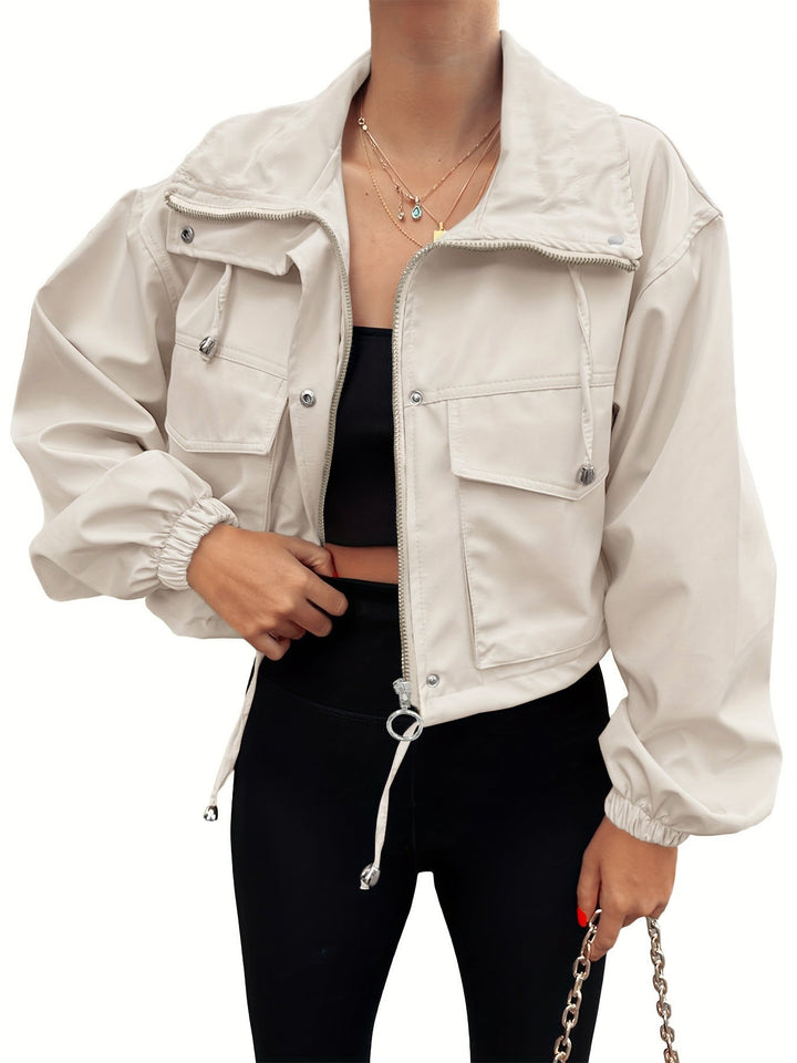 Megan | Lightweight Zip-Up Cropped Jacket