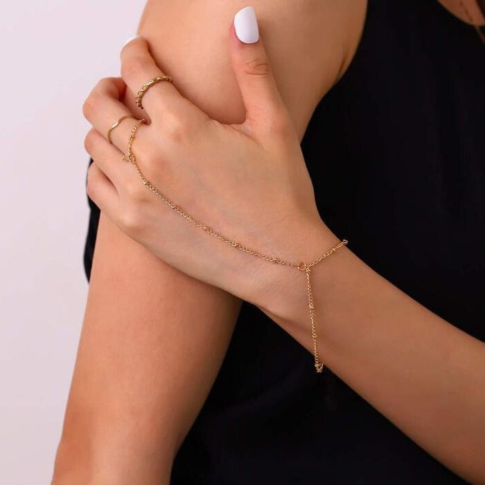 Rosie | Dainty Hand Chain Bracelet