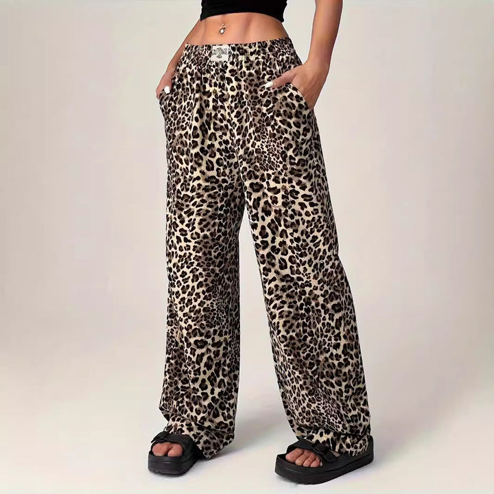 Millie | Comfy Straight-Leg Leopard Print Pants