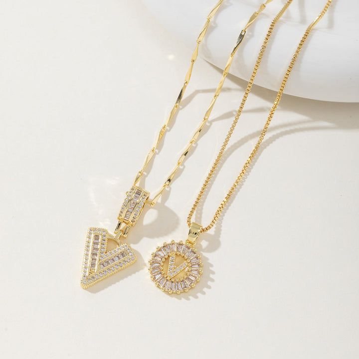 Danielle | Elegant 2-Pack Initial Letter Pendant Necklaces