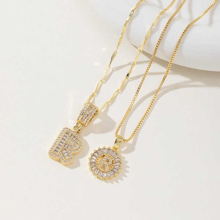 Danielle | Elegant 2-Pack Initial Letter Pendant Necklaces
