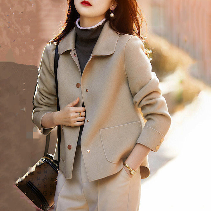 Gabrielle | Classy Button Front Long Sleeve Collared Blazer