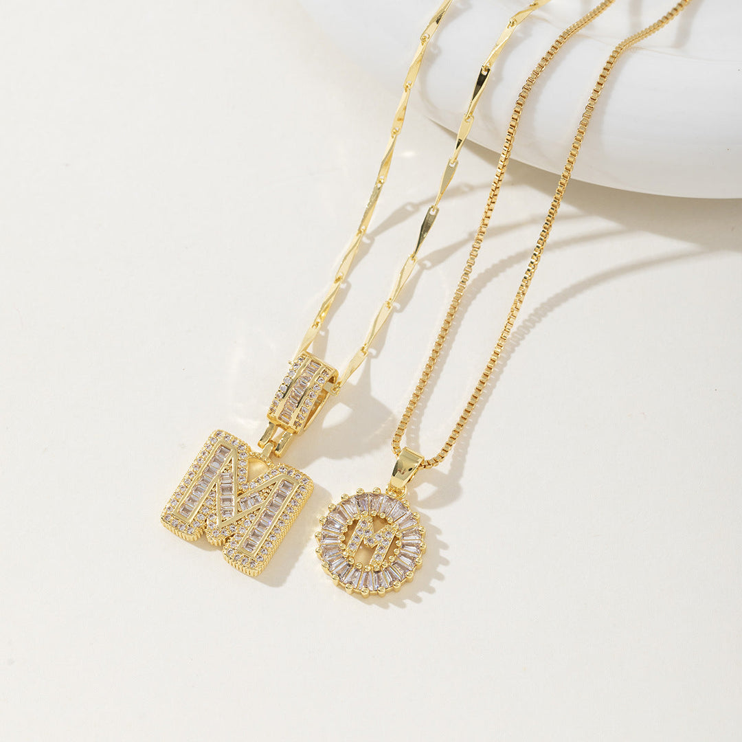 Danielle | Elegant 2-Pack Initial Letter Pendant Necklaces