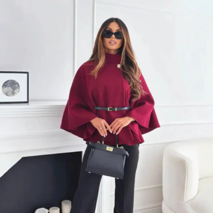 Victoria | Cosy High Neck Buttoned Cape