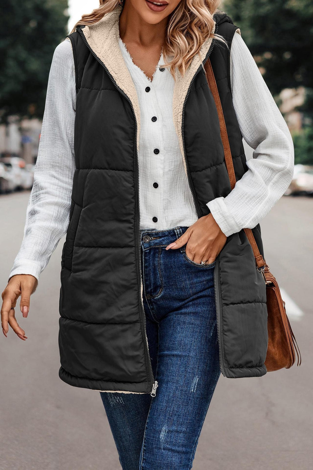 Xanthe | Reversible Warm Hooded Vest