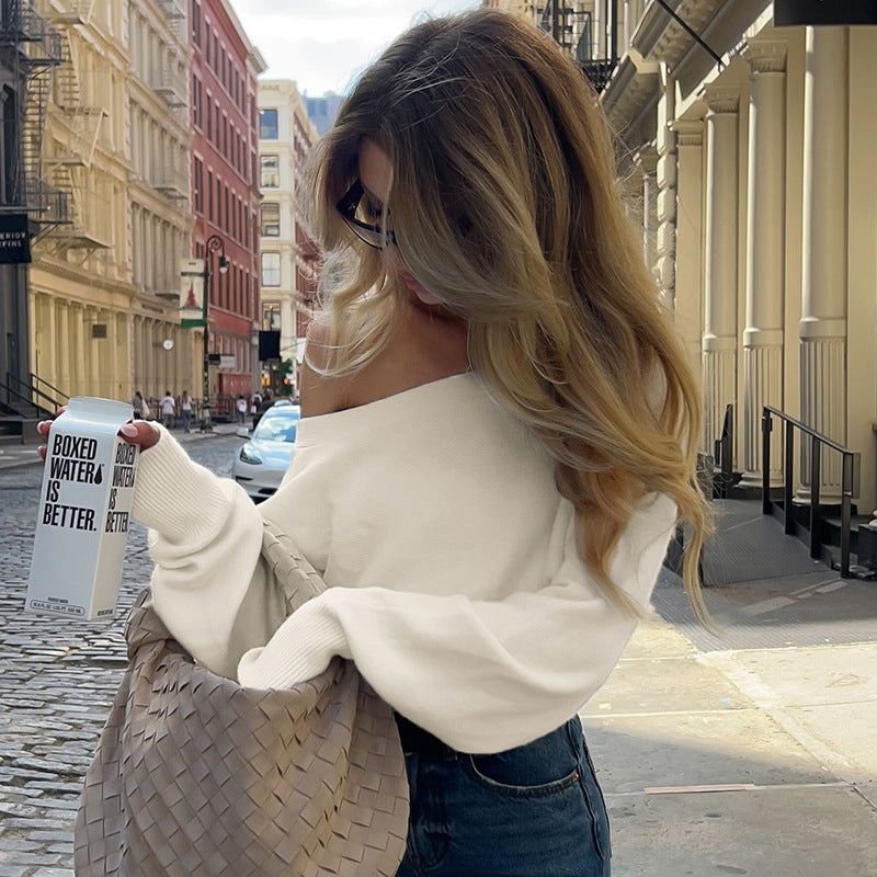 Eliza | Chic One Shoulder Long Sleeve Sweater