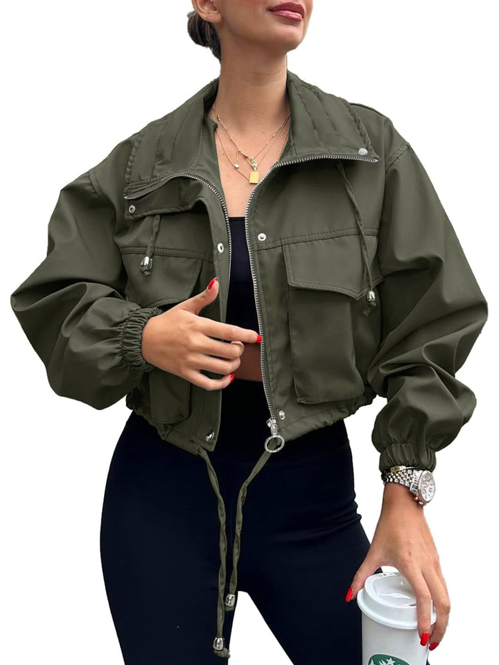 Megan | Lightweight Zip-Up Cropped Jacket
