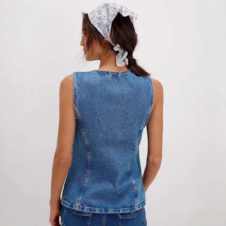Poppy | Comfy Button Down Sleeveless Vest
