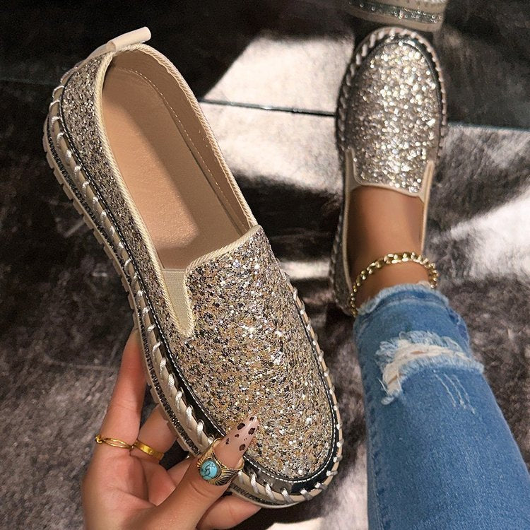 Lara | Fashionable Slip-On Glitter Loafers for Daily Wear