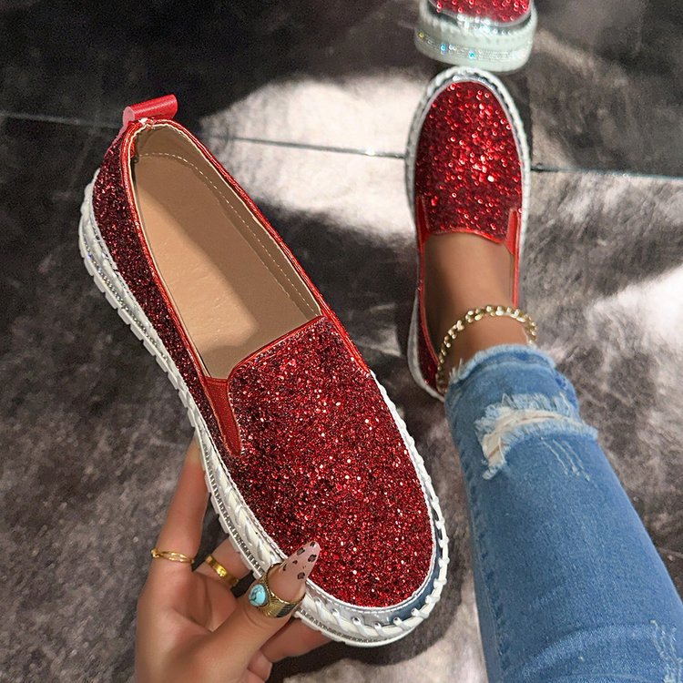 Lara | Fashionable Slip-On Glitter Loafers for Daily Wear