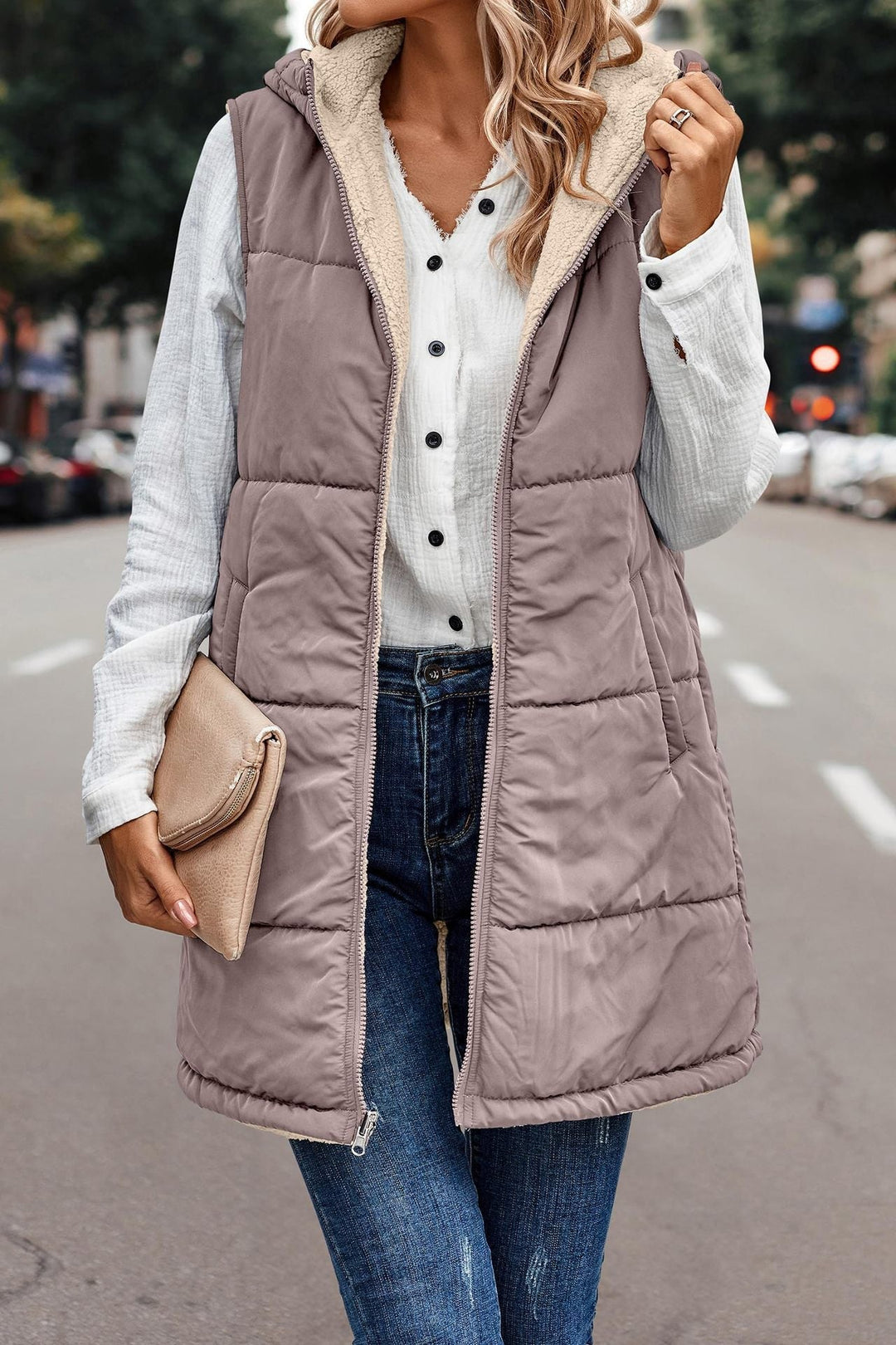 Xanthe | Reversible Warm Hooded Vest