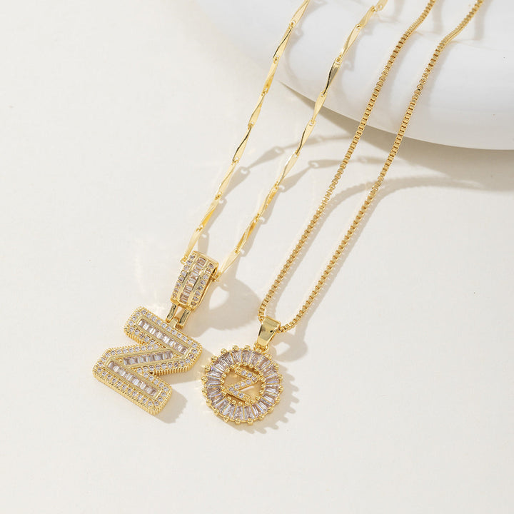 Danielle | Elegant 2-Pack Initial Letter Pendant Necklaces