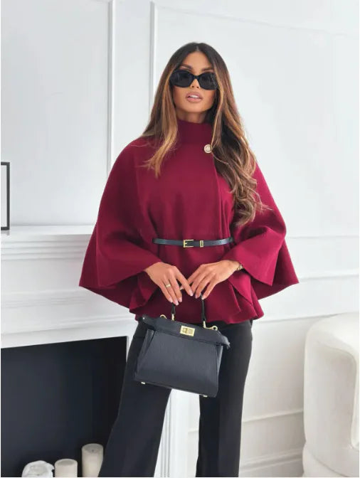 Phoebe | Stylish High Neck Cape Jacket