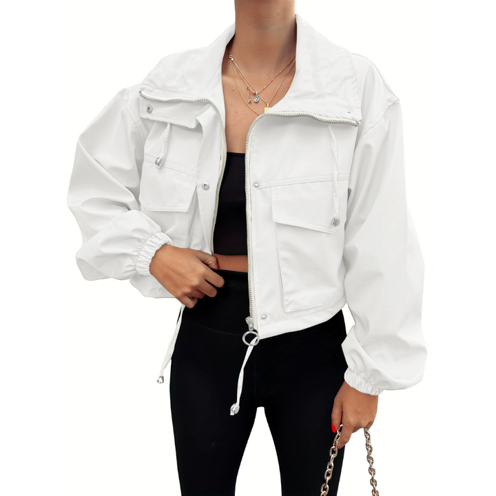 Monique | Casual Zip-Up Crop Jacket