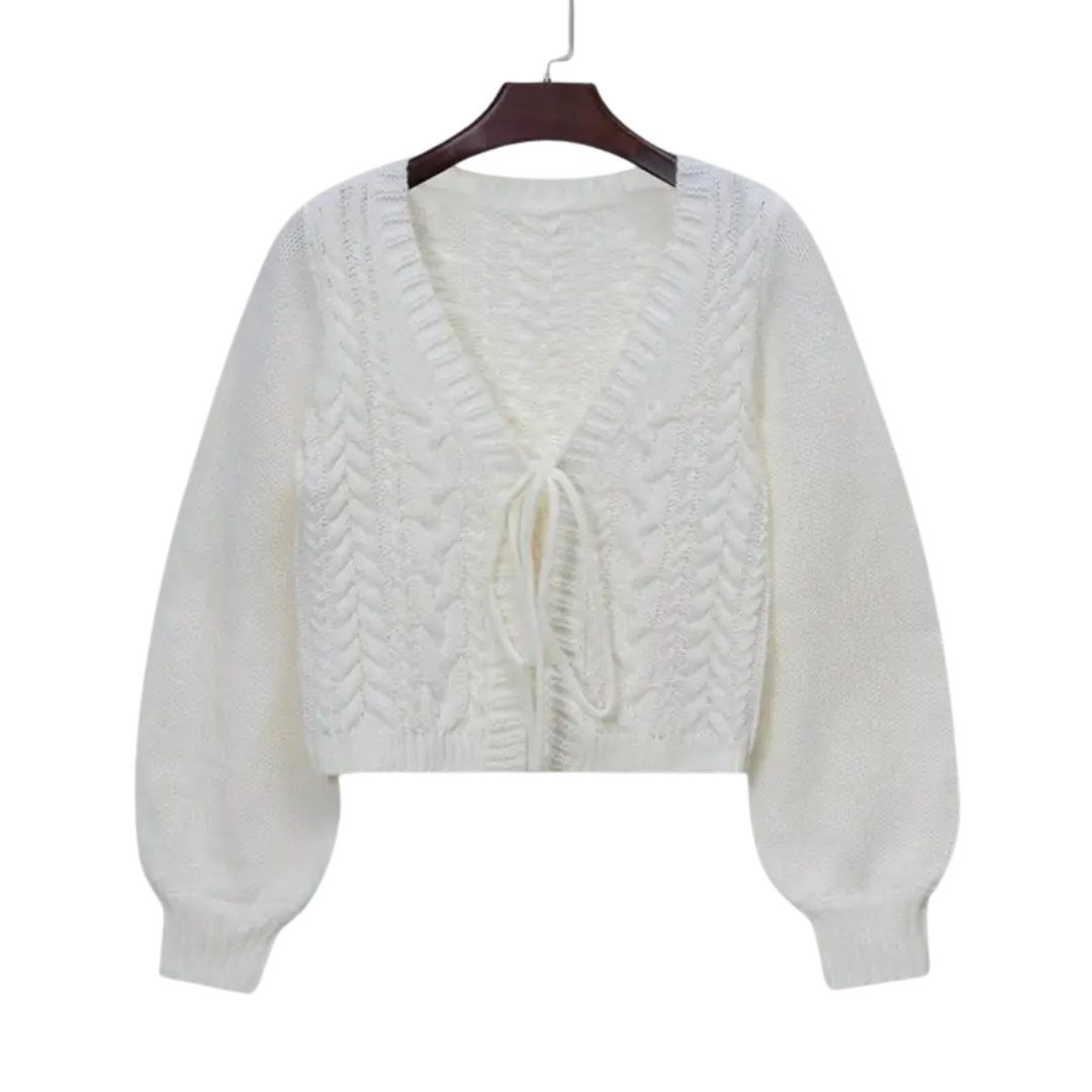 Xanthe | Cosy Cable Knit Tie-Front Cardigan