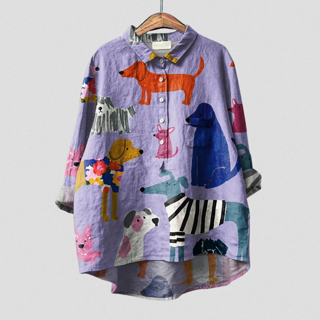 Rose | Casual t-shirt with dog print