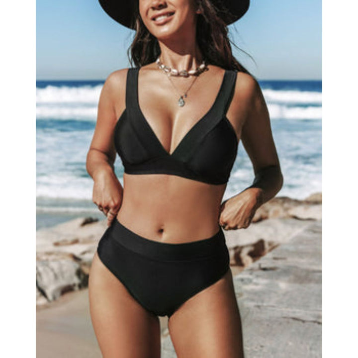 Evie | Solid color swimsuit with a high neckline