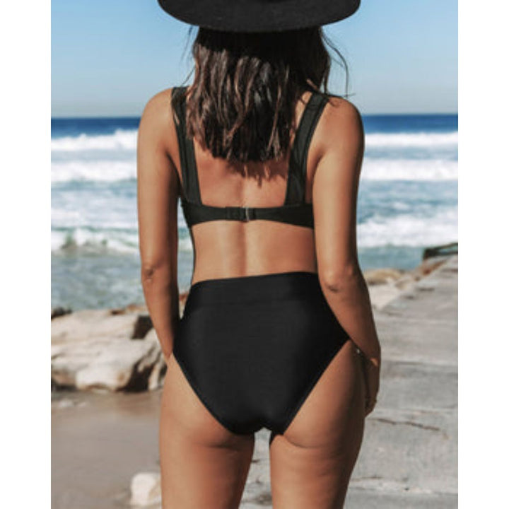 Evie | Solid color swimsuit with a high neckline