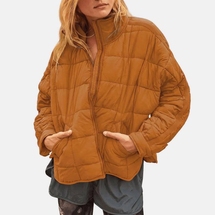 Women's Lightweight Quilted Puffer Zip Up Short Padded Jacket