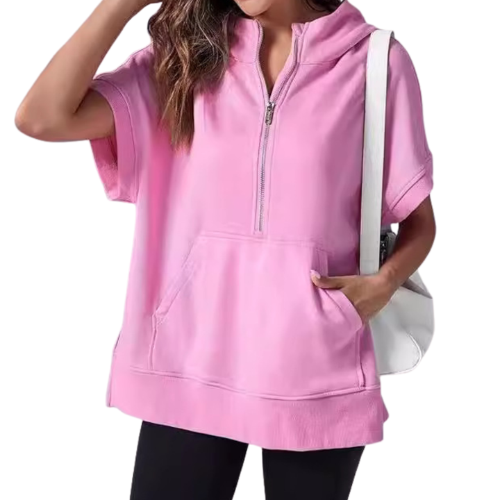 Scarlett | Relaxed Hooded Short Sleeve Sweatshirt