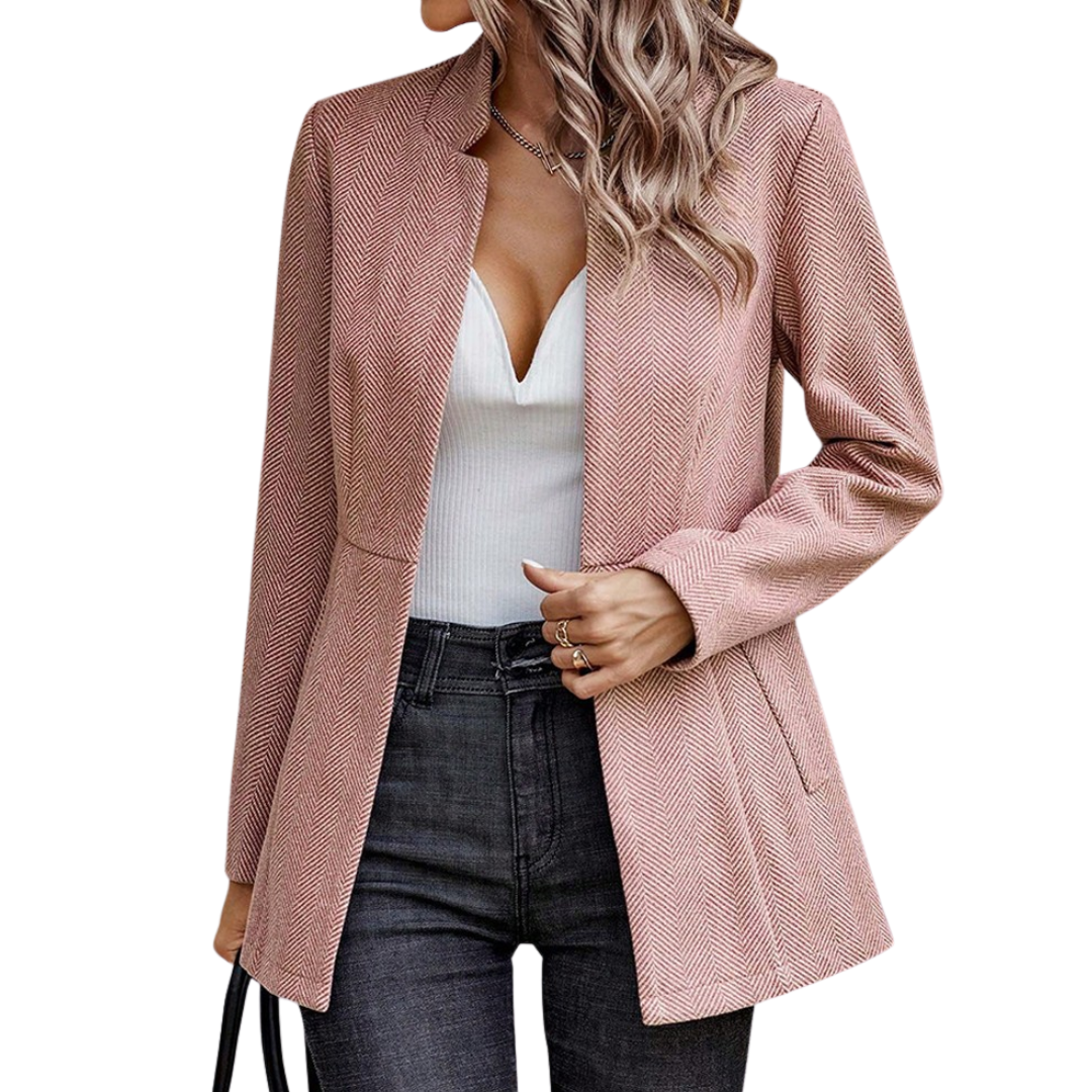 Lauren | Polished Open Front Wool Blazer